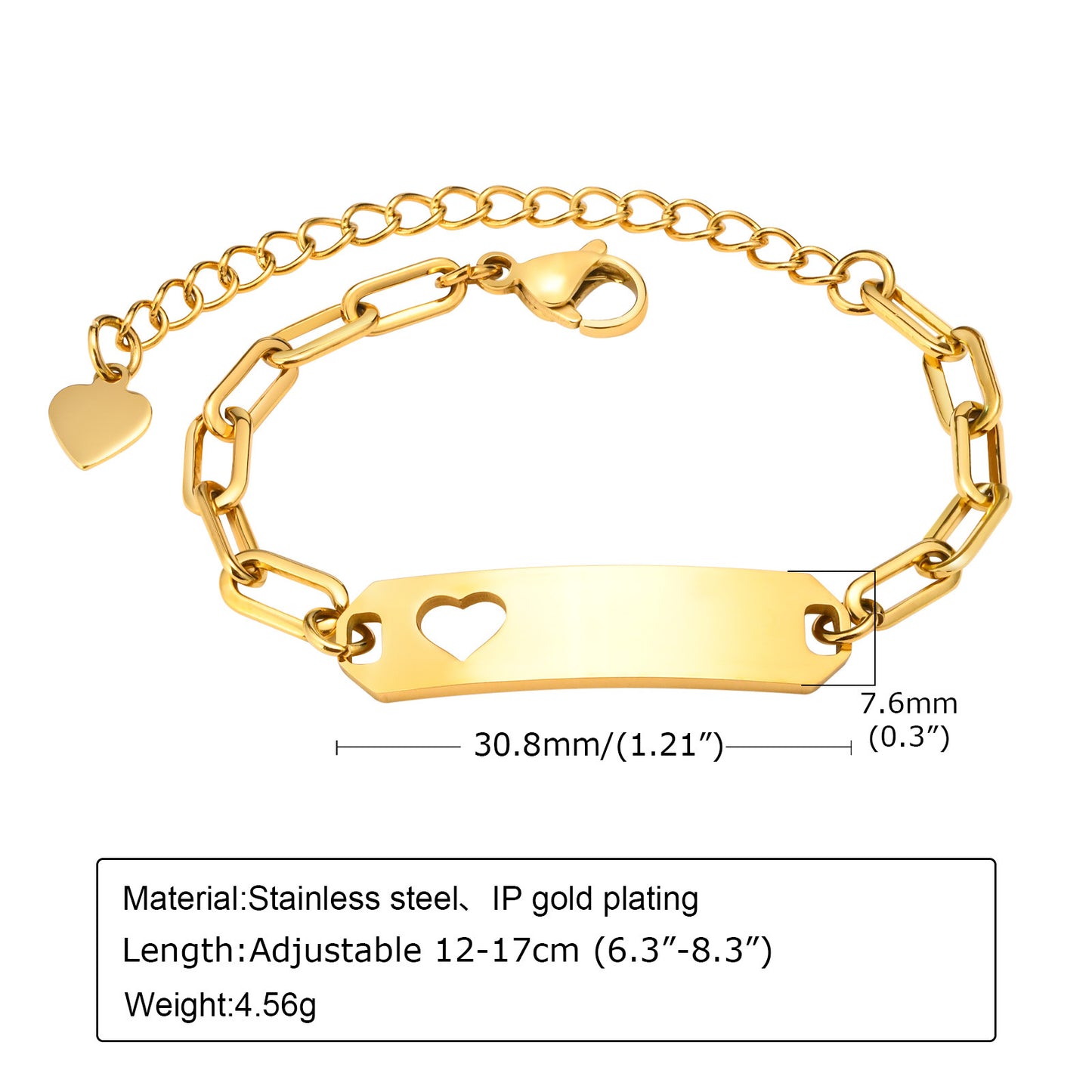 Everyday Wear Kids Bar Shape Stainless Steel Bracelets