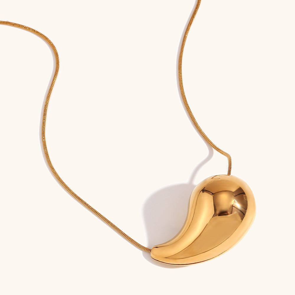 Tear/Water Drop Stainless Steel 18K Gold Plated Necklace