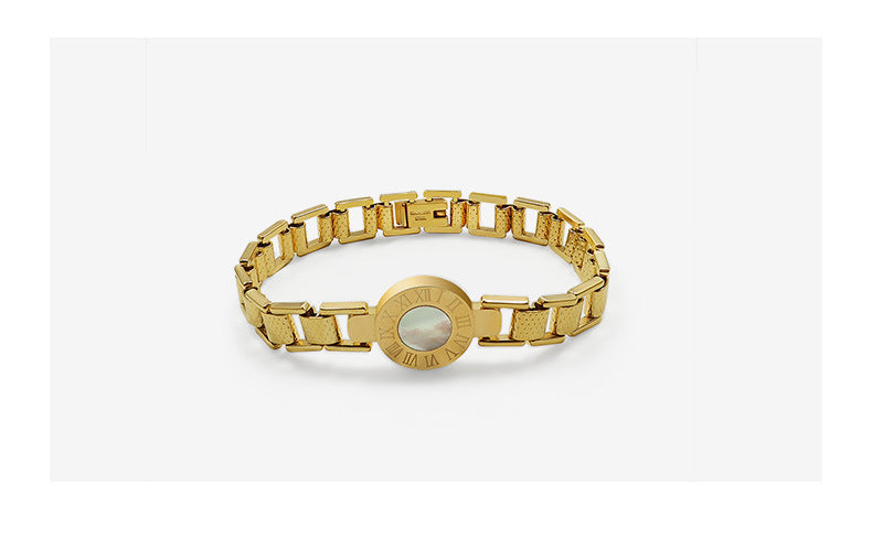 Stainless Steel 18K Gold Plated Shell Bracelet