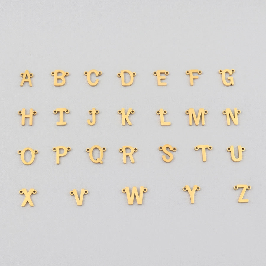 Letter Figaro Stainless Steel, 14K Gold Plated Pendant Necklace