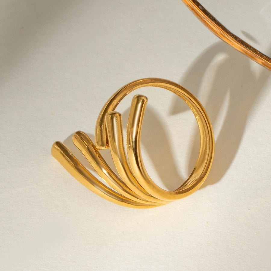 Burst of Light Stainless Steel Open Ring