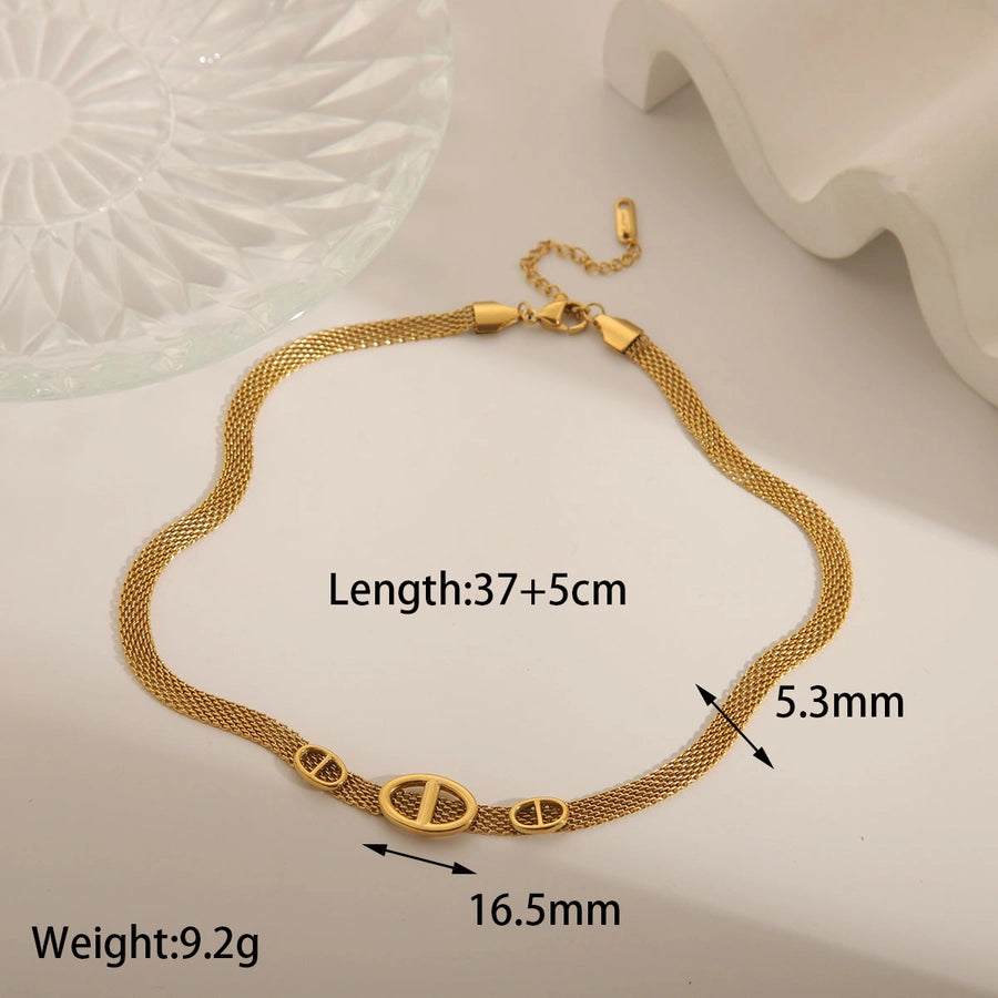 Living Lavish Stainless-Steel Zircon 18K Gold Plated Pendant Necklaces
