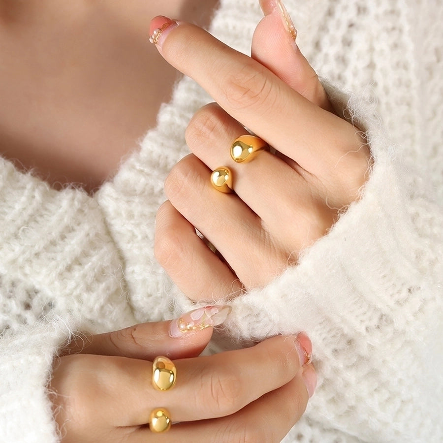 Geo Stainless Steel 18K Gold Plated Ring