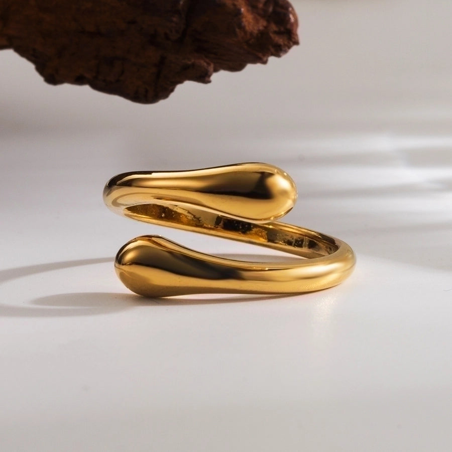 Solid Girl Stainless Steel 18K Gold Plated Open Rings