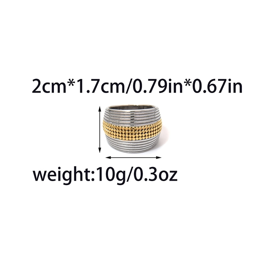 Versatile Vintage Style Rings - Stainless Steel 14K Gold-Plated Two-Tone Metal