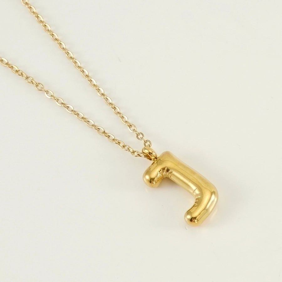 Level Up Letter Necklace Stainless Steel Titanium Steel 18K Gold Plated