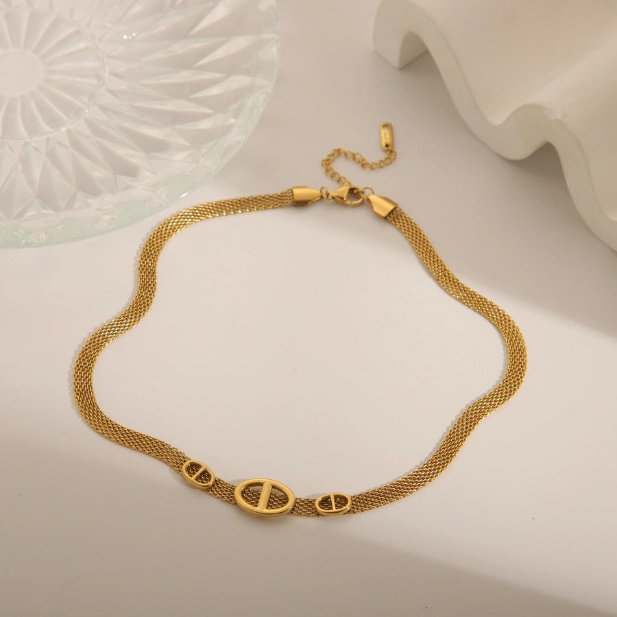 Living Lavish Stainless-Steel Zircon 18K Gold Plated Pendant Necklaces