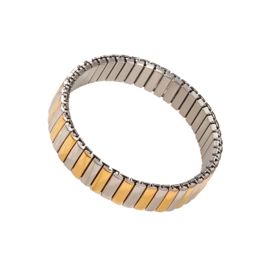 Stackable Stretch Bracelets Stainless Steel, 18K Gold Plated Zircon