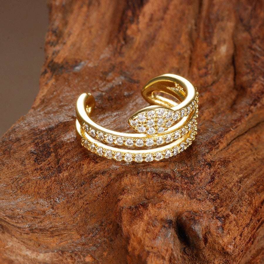 Diamond-Zircon Snake Ear Cuffs