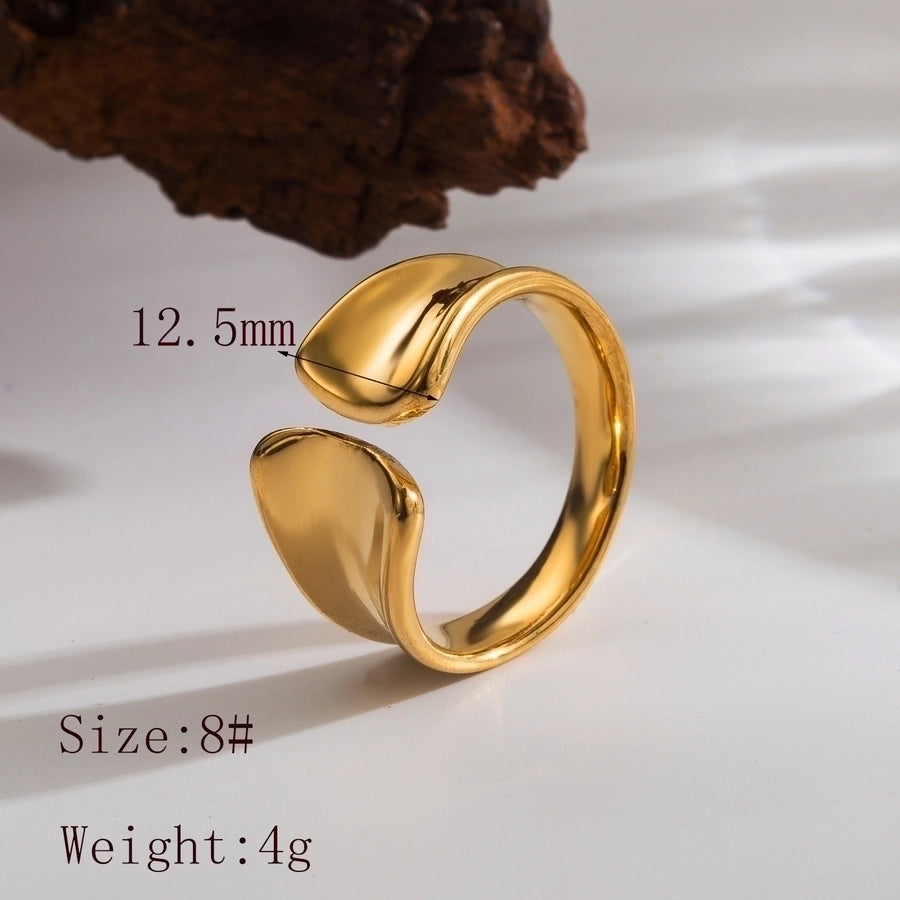 Solid Girl Stainless Steel 18K Gold Plated Open Rings