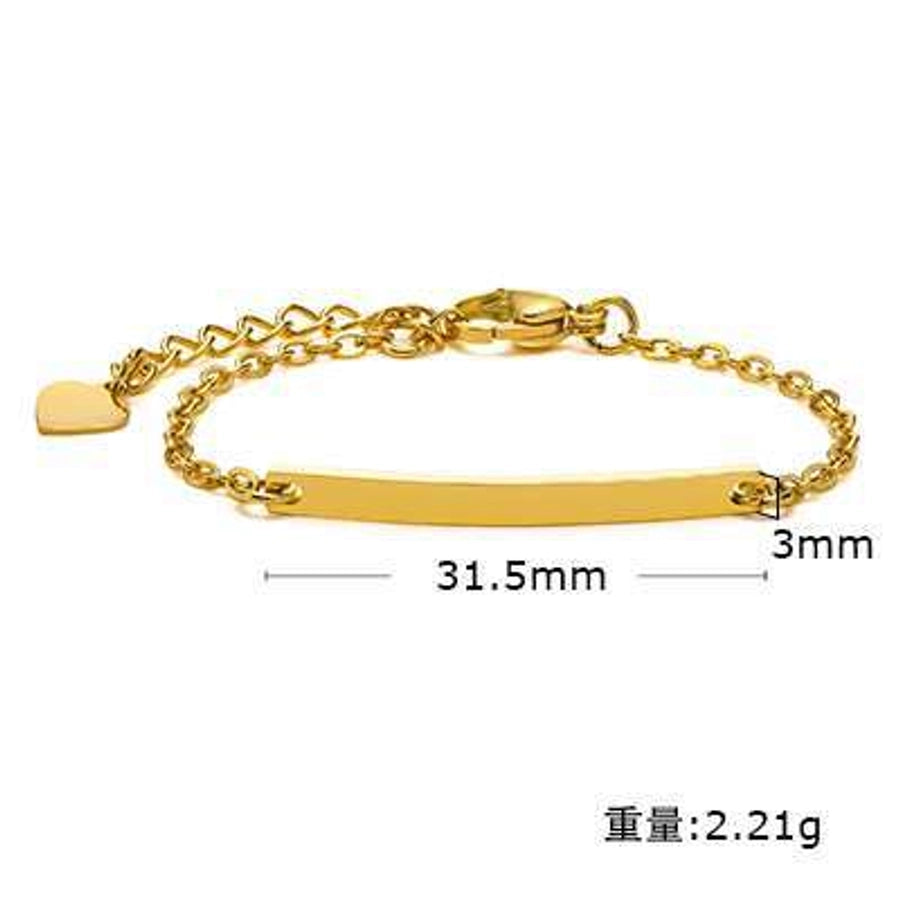 Everyday Wear Kids Bar Shape Stainless Steel Bracelets