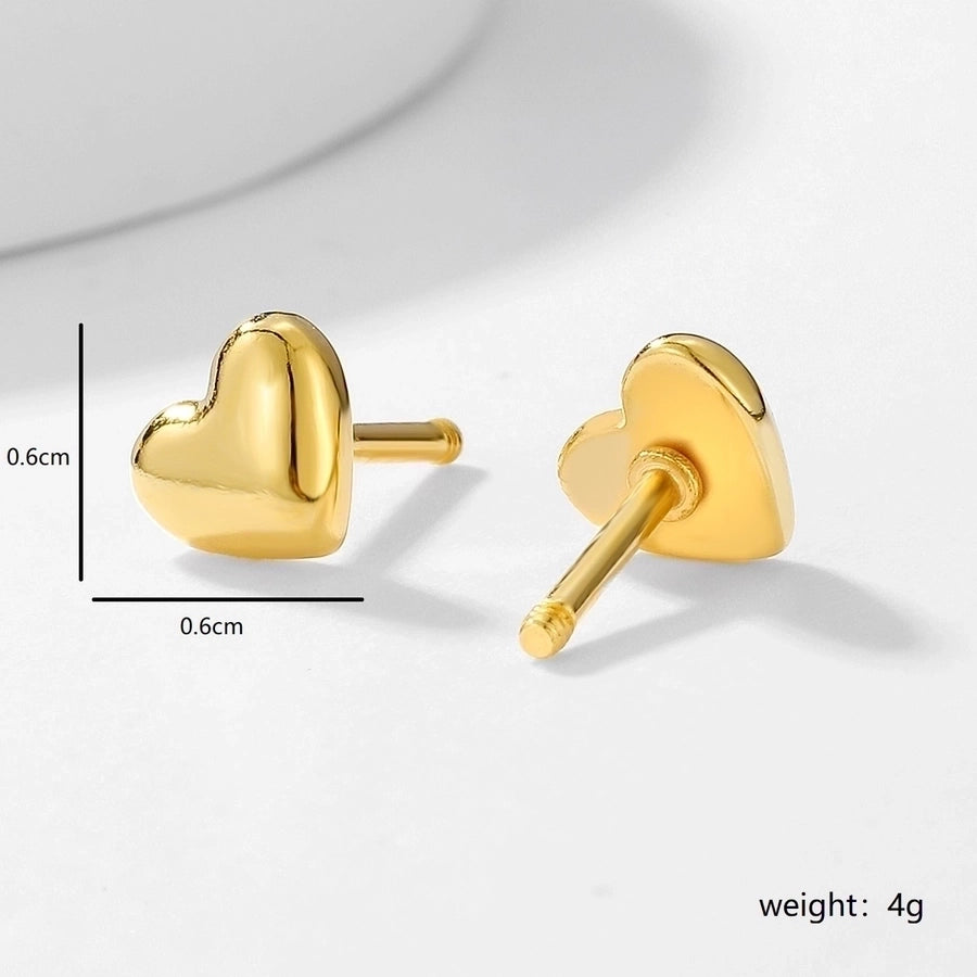 Heart Stainless Steel 18K Gold Plated Studs
