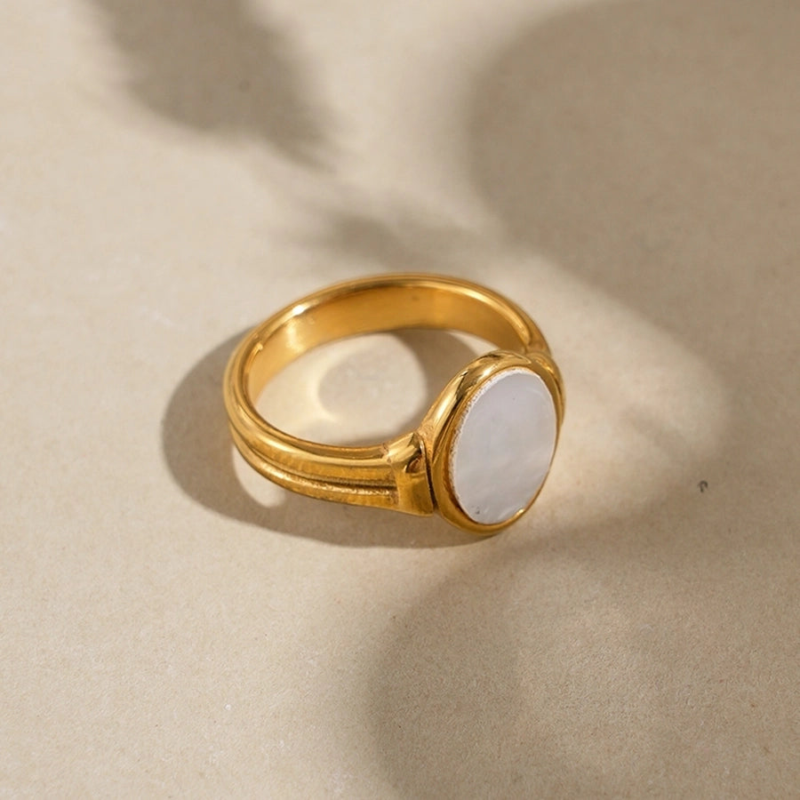 Modern-Day Babe Stainless-Steel 14K Gold Plated Rings