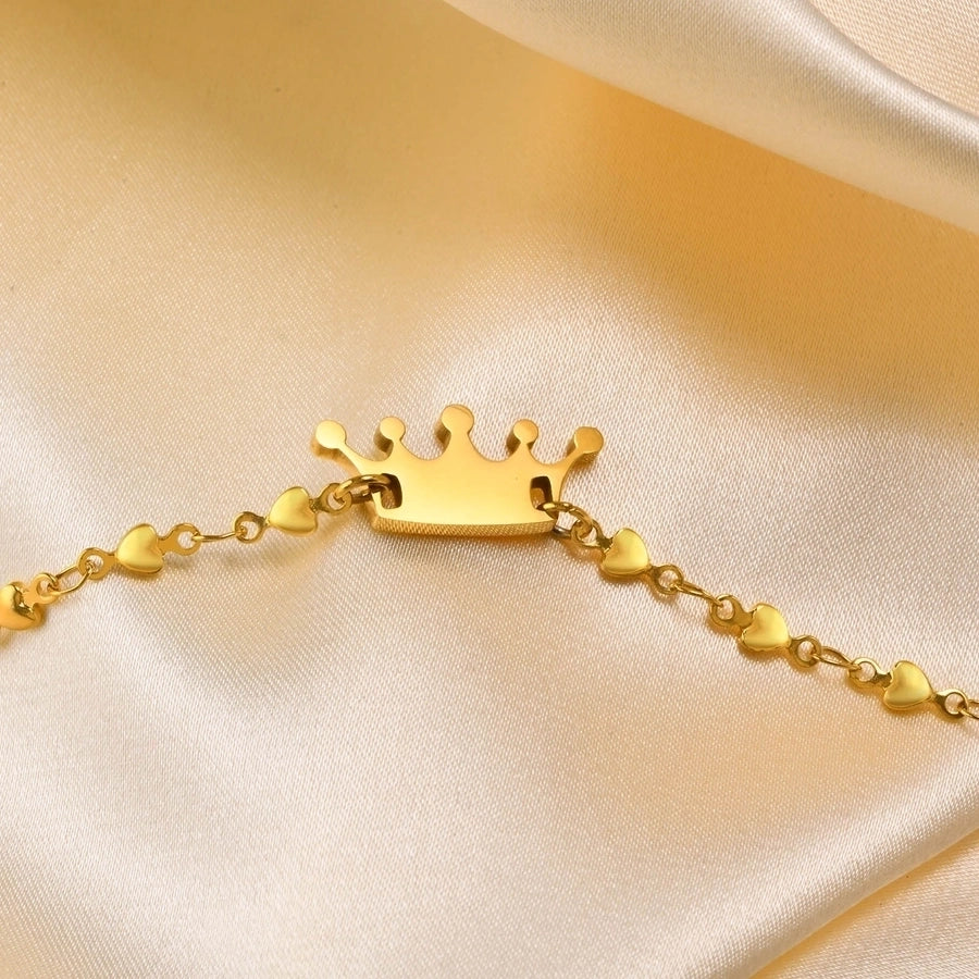 Crown Kids/Baby Stainless Steel 18k Gold Plated Bracelet