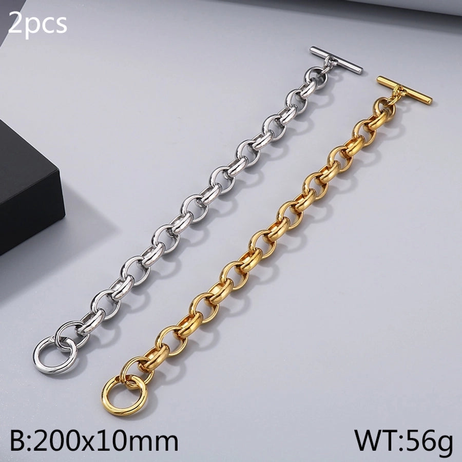 Bold & Beautiful Stainless Steel 18K Gold Plated Bracelets