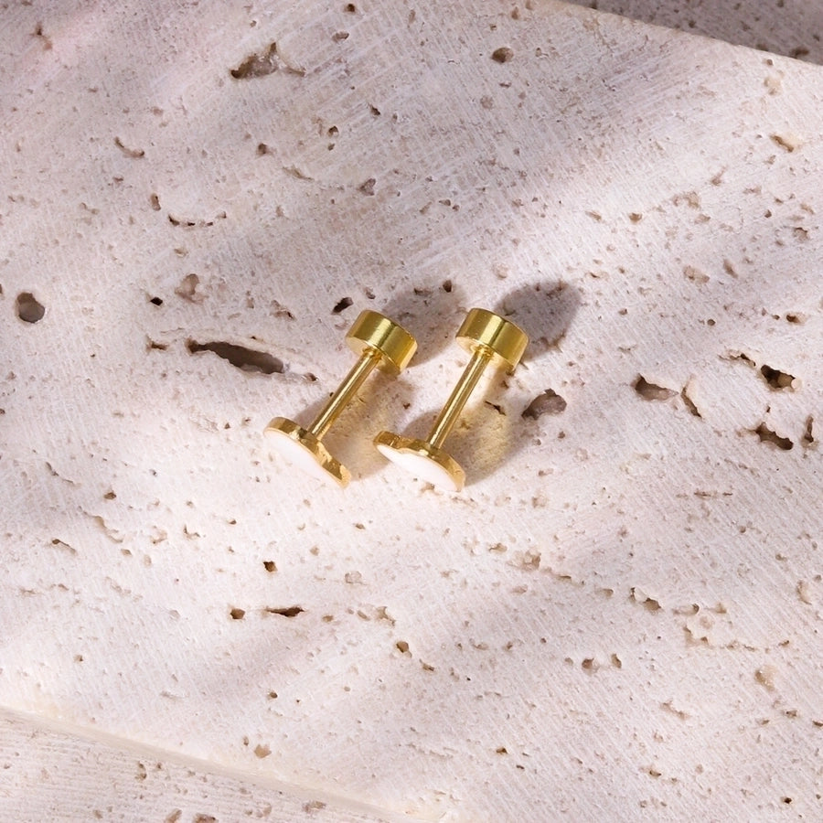 Heart Stainless Steel 18K Gold Plated Studs