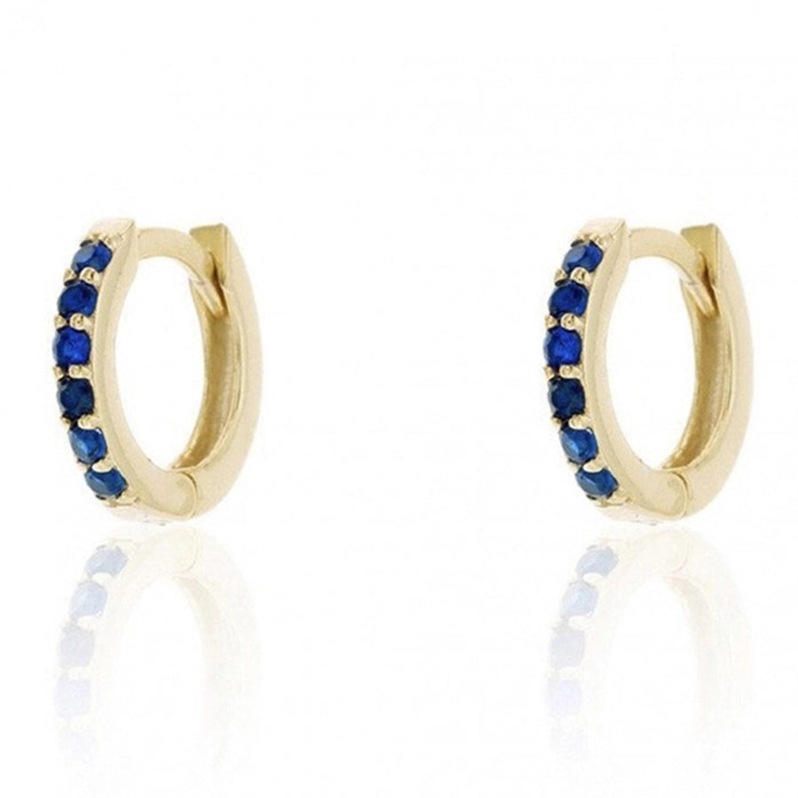 1 pair Round Snug Colorful Earrings Gold Plated Copper