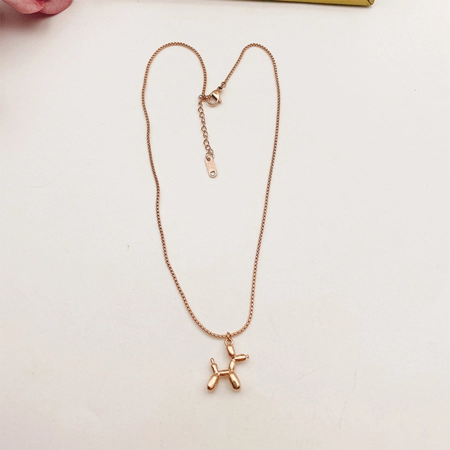 Children's Puppy Necklace Titanium Steel Necklace