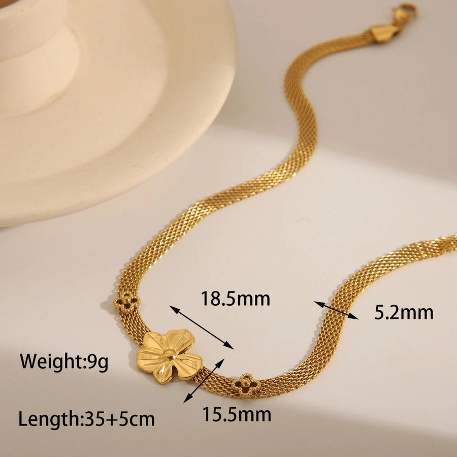 Living Lavish Stainless-Steel Zircon 18K Gold Plated Pendant Necklaces
