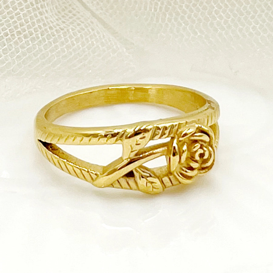 Rose Ring Stainless Steel 14K Gold Plated