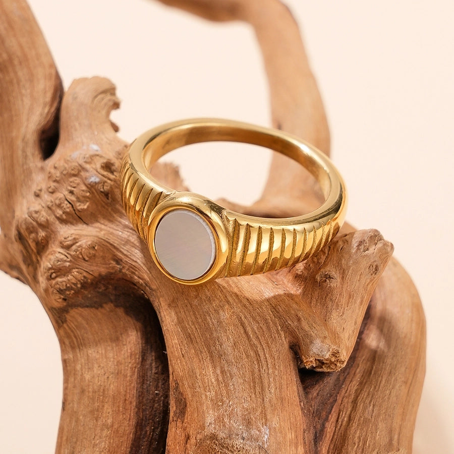 Modern-Day Babe Stainless-Steel 14K Gold Plated Rings