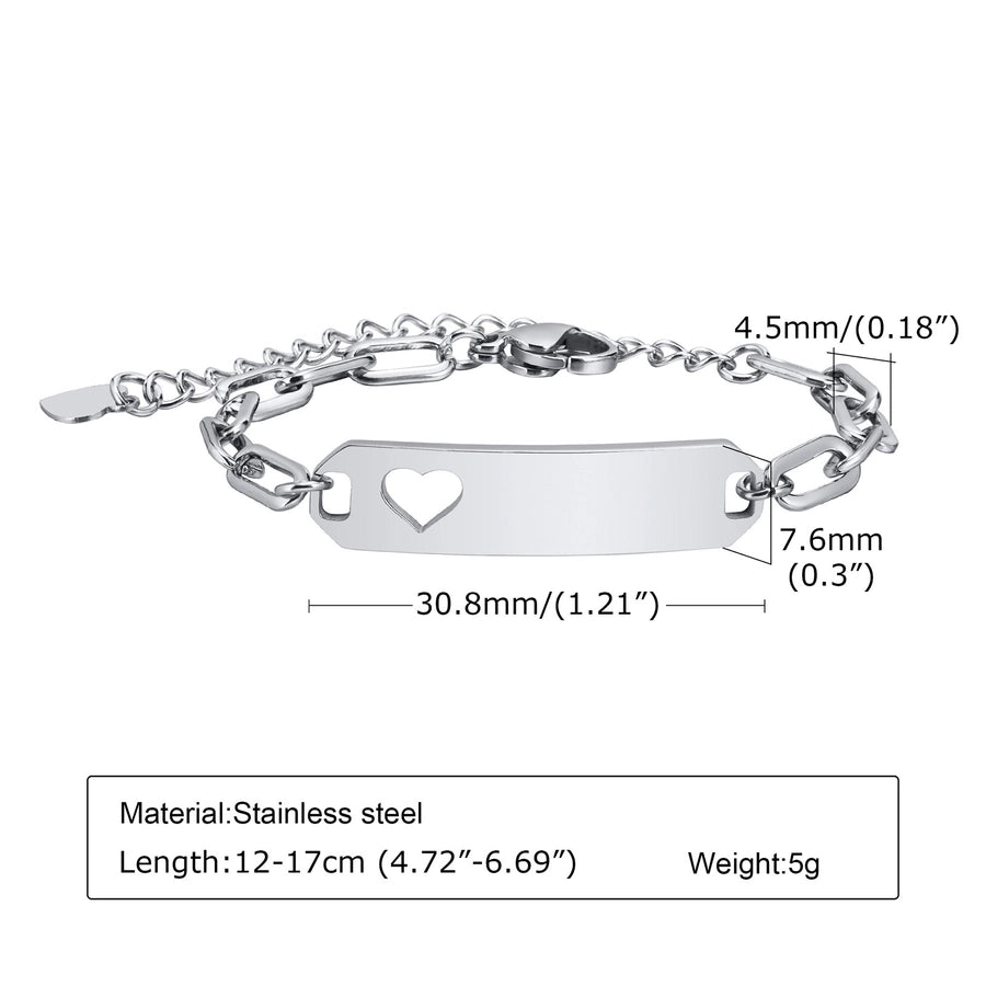 Everyday Wear Kids Bar Shape Stainless Steel Bracelets