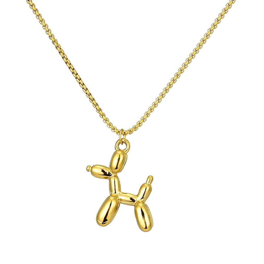 Children's Puppy Necklace Titanium Steel Necklace