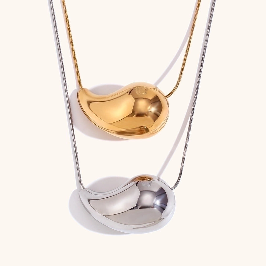 Tear/Water Drop Stainless Steel 18K Gold Plated Necklace