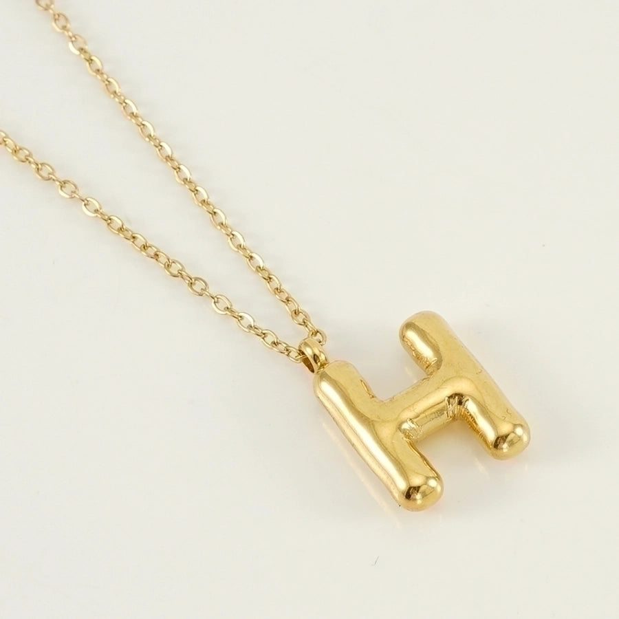 Level Up Letter Necklace Stainless Steel Titanium Steel 18K Gold Plated