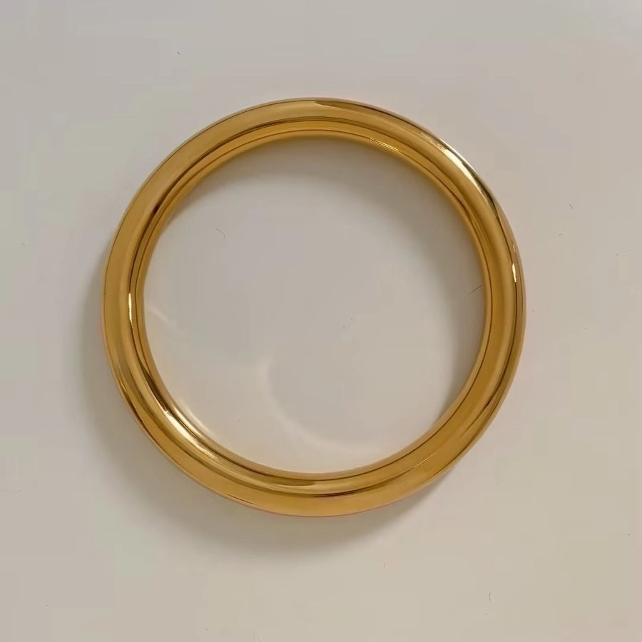 Bulky Lover Bangle Stainless Steel 16K Gold Plated, White Gold Plated