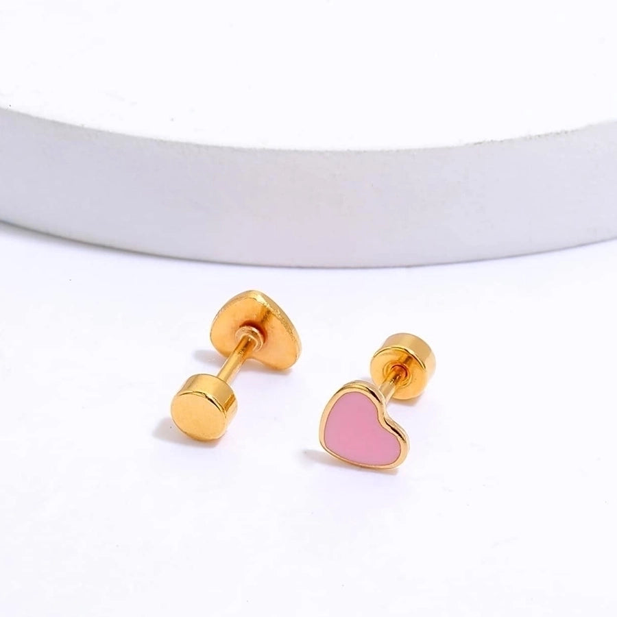 Heart Stainless Steel 18K Gold Plated Studs