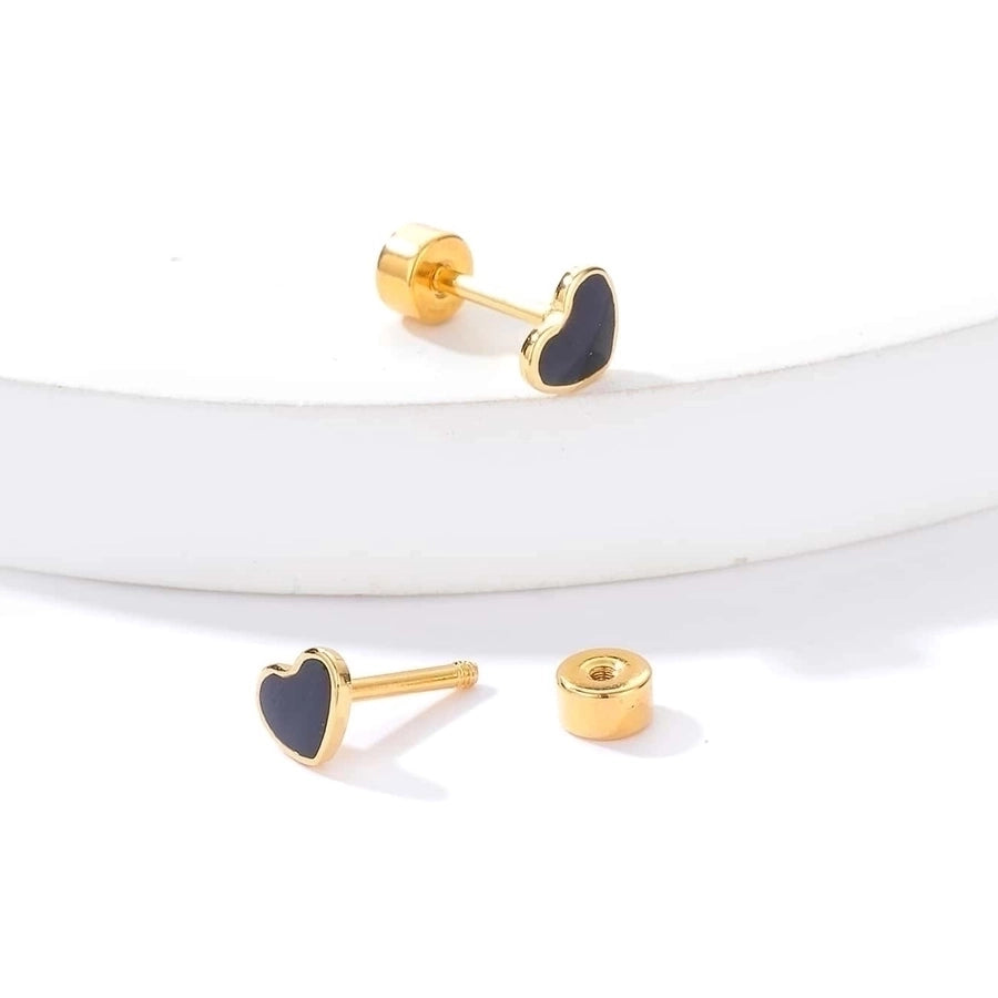 Heart Stainless Steel 18K Gold Plated Studs