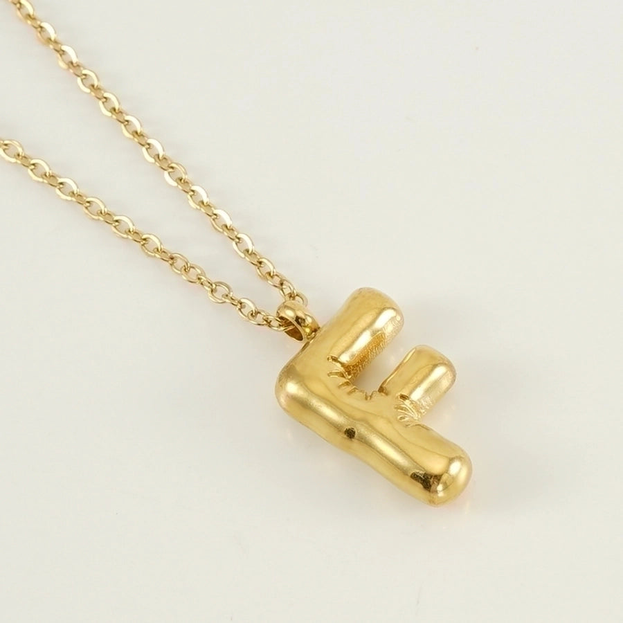 Level Up Letter Necklace Stainless Steel Titanium Steel 18K Gold Plated