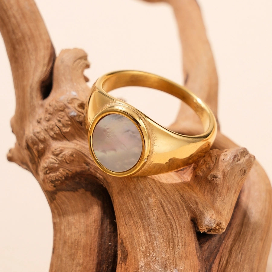 Modern-Day Babe Stainless-Steel 14K Gold Plated Rings