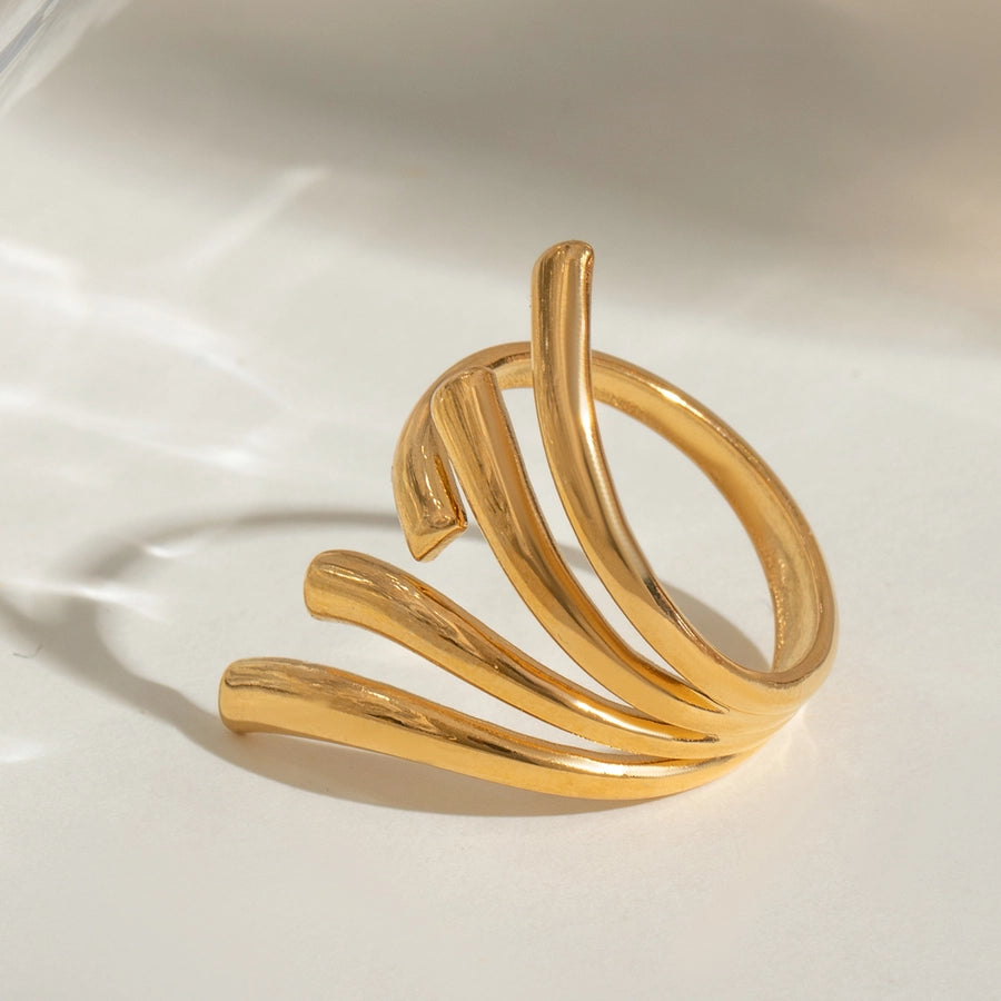 Burst of Light Stainless Steel Open Ring