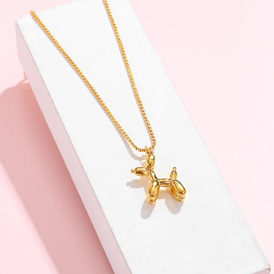 Children's Puppy Necklace Titanium Steel Necklace