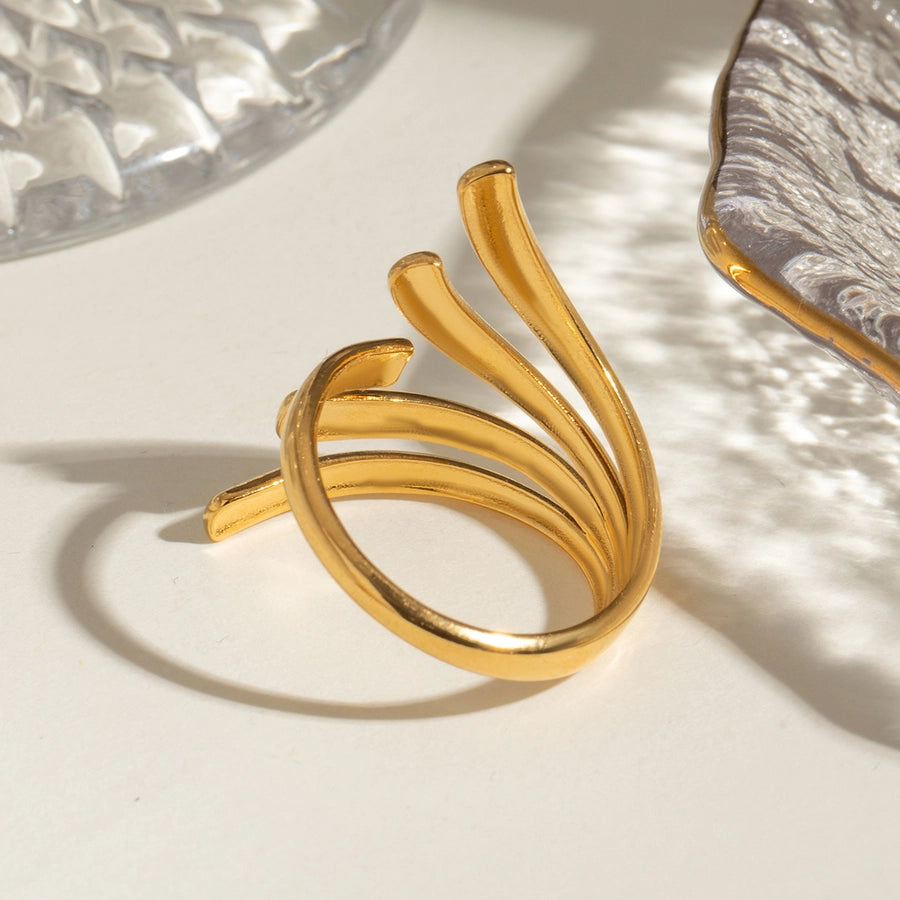Burst of Light Stainless Steel Open Ring