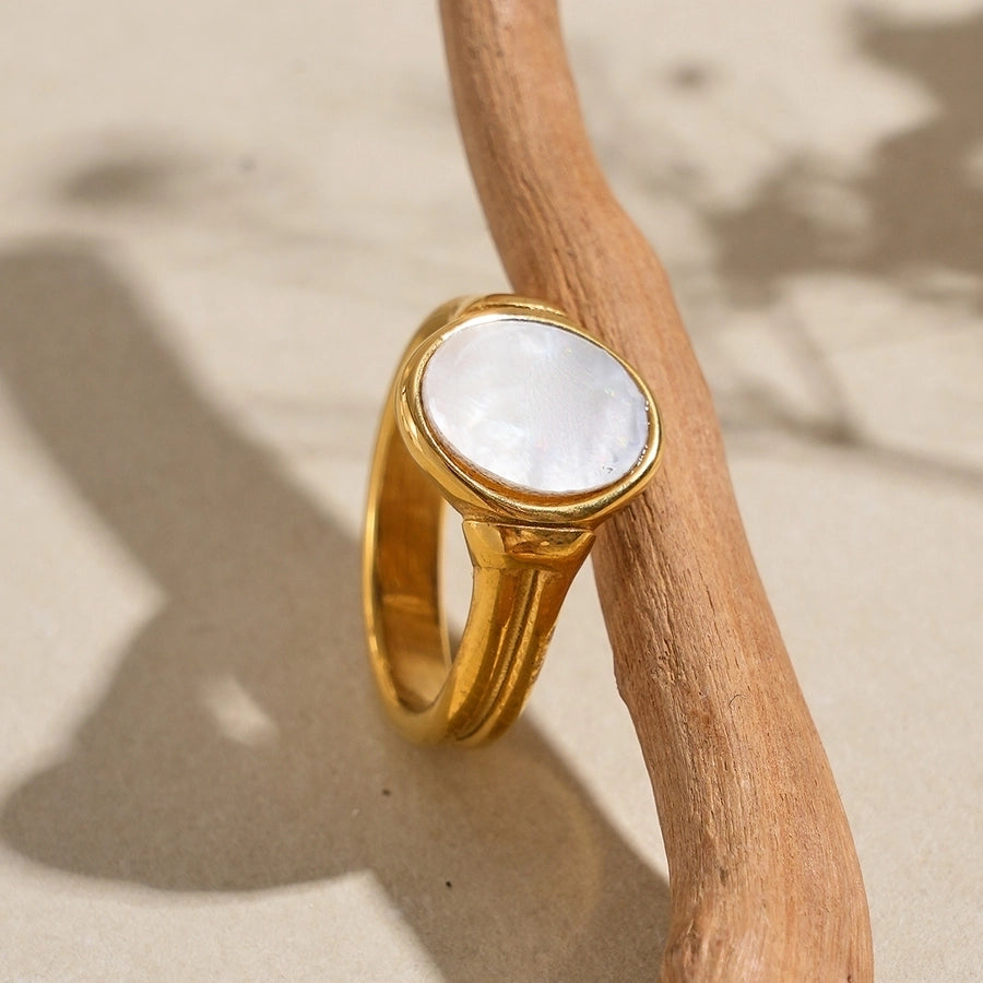 Modern-Day Babe Stainless-Steel 14K Gold Plated Rings
