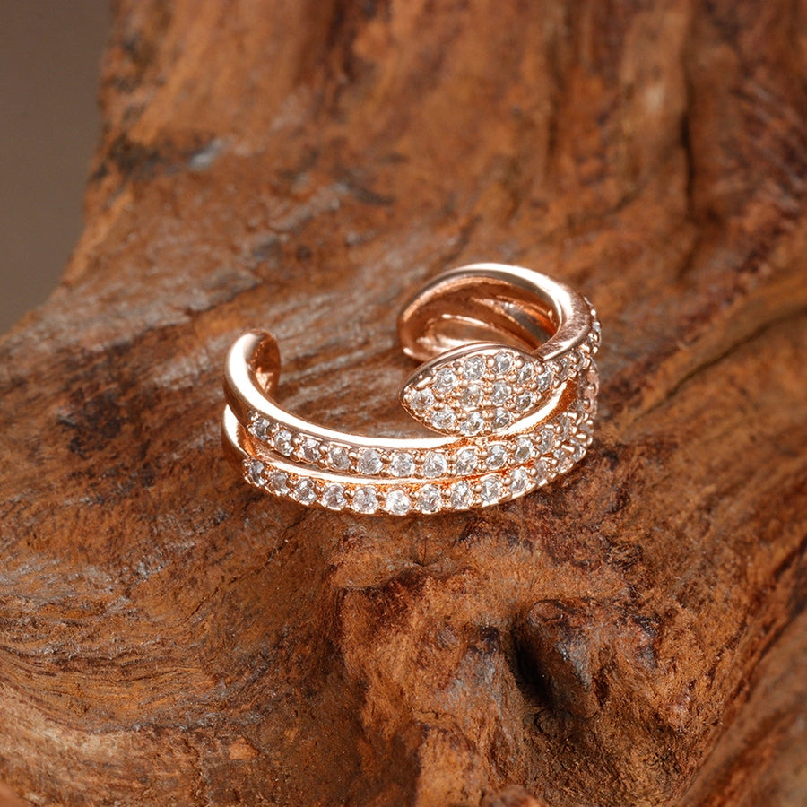 Diamond-Zircon Snake Ear Cuffs