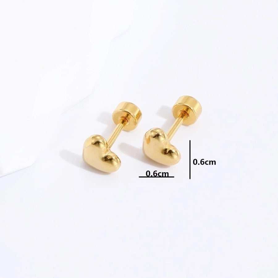 Heart Stainless Steel 18K Gold Plated Studs