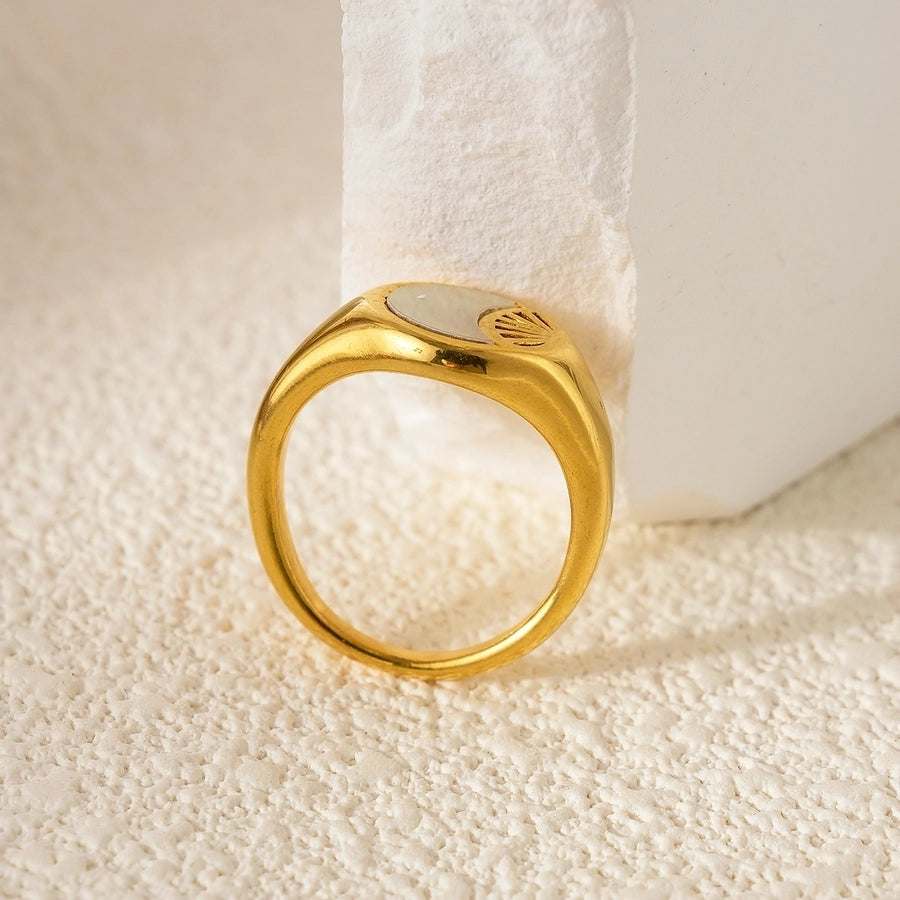 Modern-Day Babe Stainless-Steel 14K Gold Plated Rings