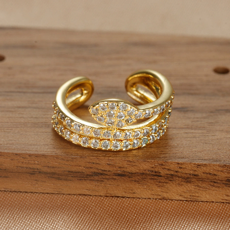 Diamond-Zircon Snake Ear Cuffs