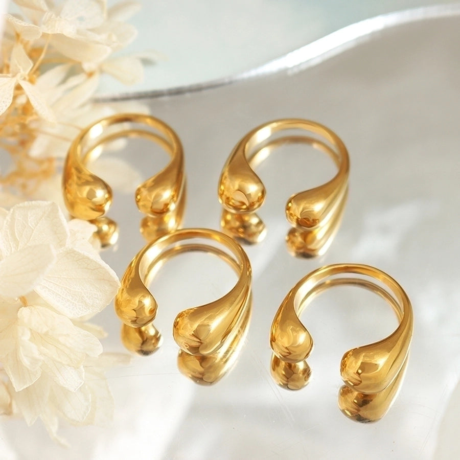 Geo Stainless Steel 18K Gold Plated Ring