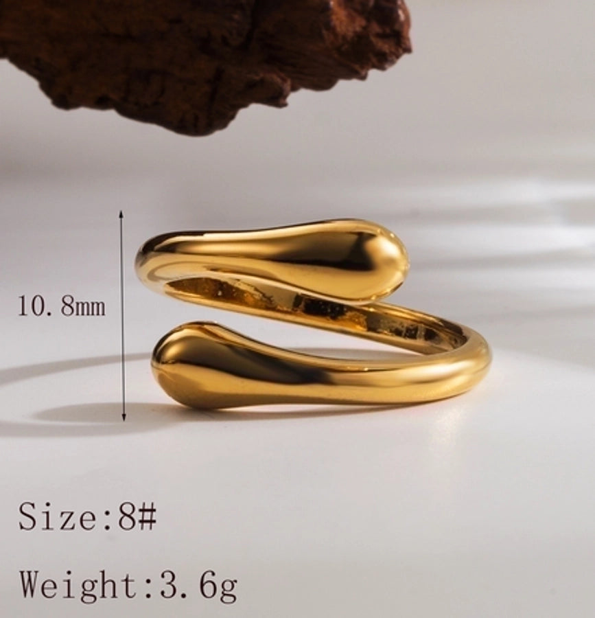 Solid Girl Stainless Steel 18K Gold Plated Open Rings