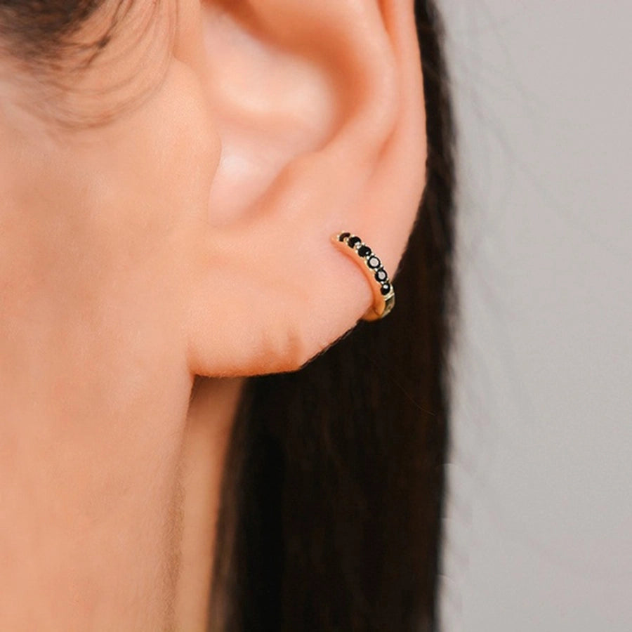 1 pair Round Snug Colorful Earrings Gold Plated Copper