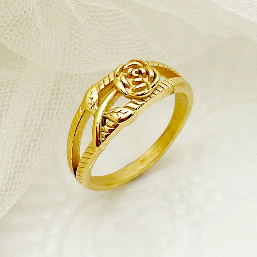 Rose Ring Stainless Steel 14K Gold Plated