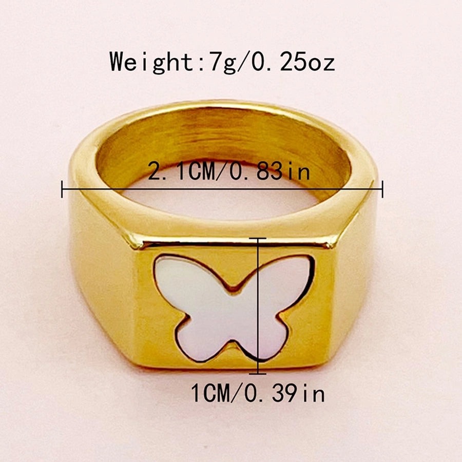 Modern-Day Babe Stainless-Steel 14K Gold Plated Rings