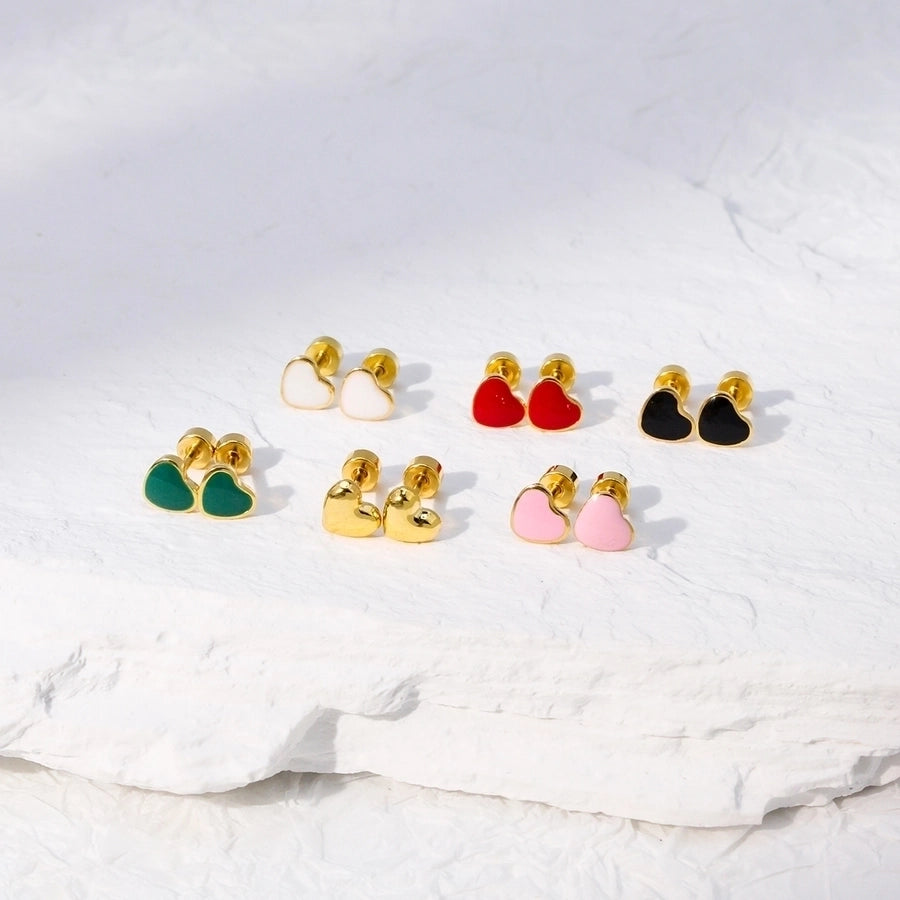 Heart Stainless Steel 18K Gold Plated Studs