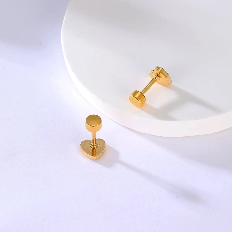 Heart Stainless Steel 18K Gold Plated Studs