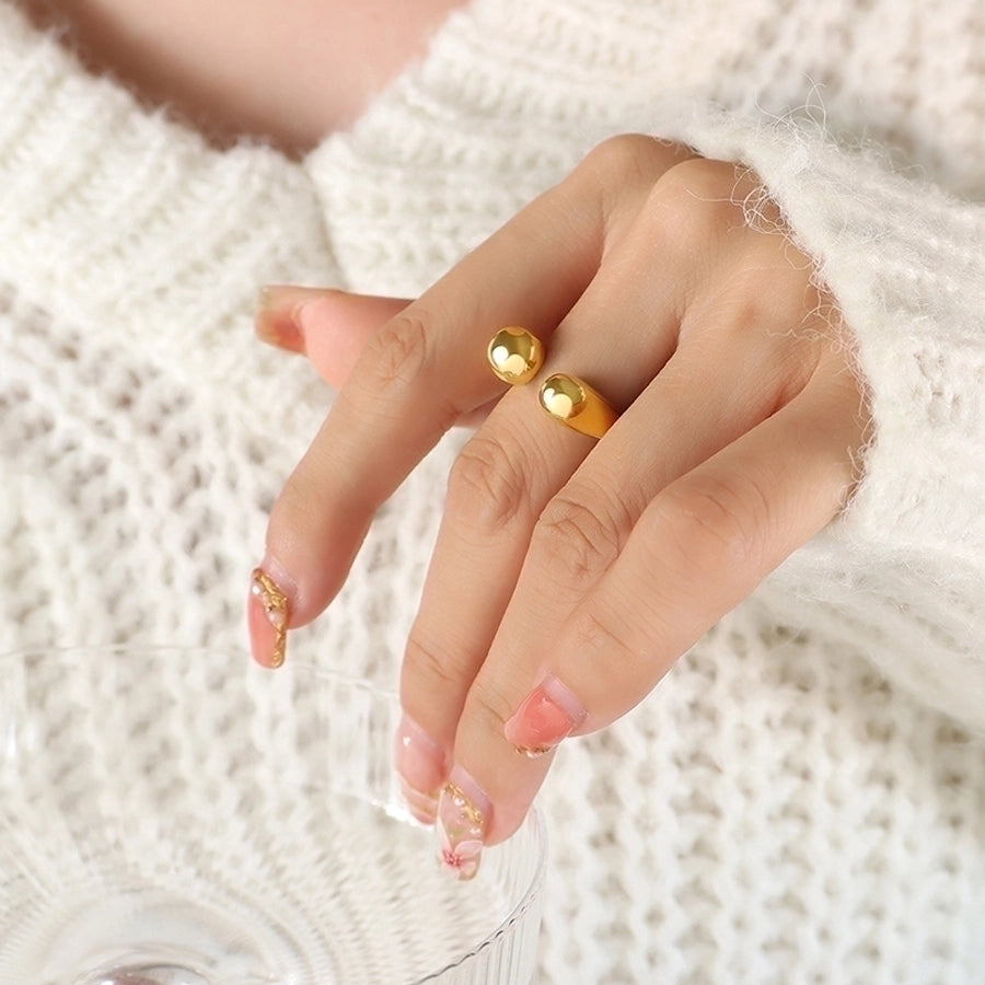 Geo Stainless Steel 18K Gold Plated Ring